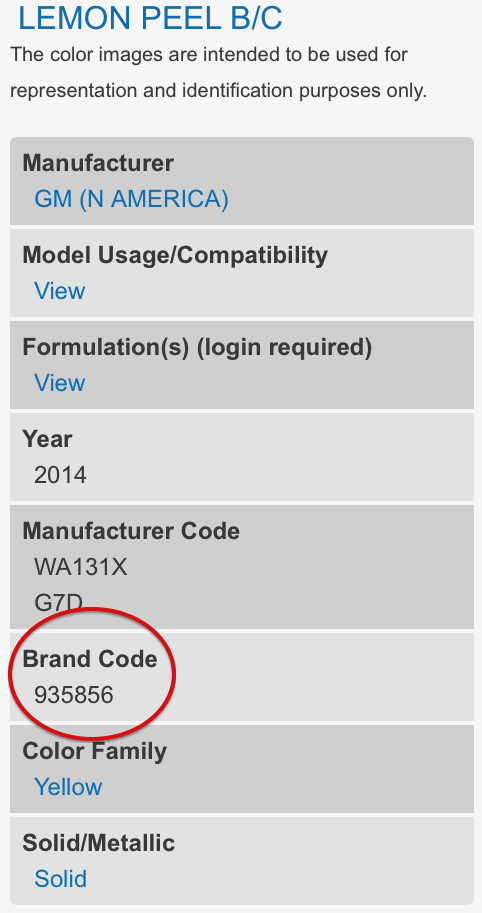 Finding your PPG Brand Code